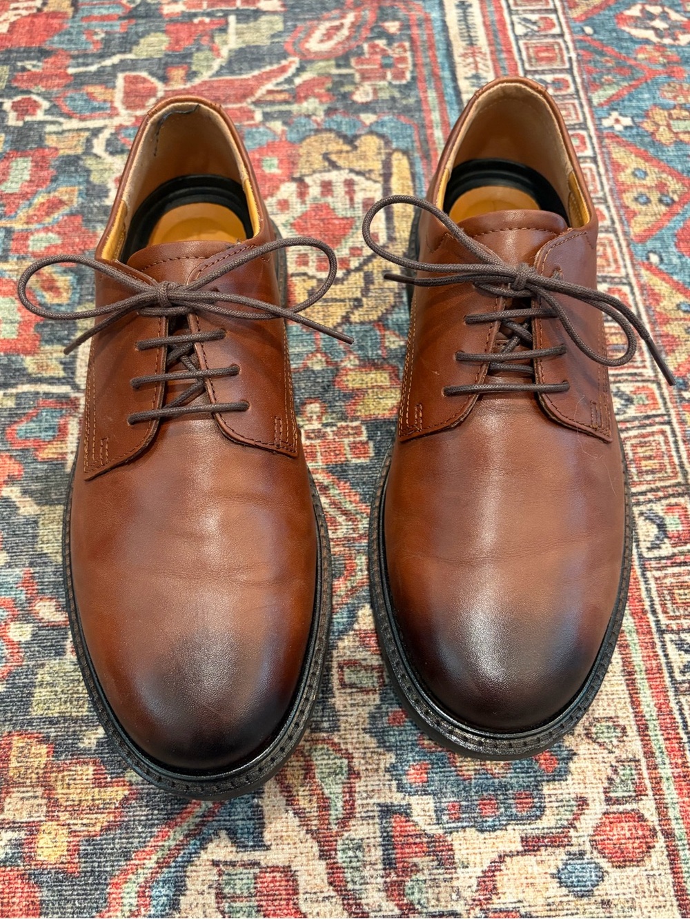 Ecco Men's Brown Leather Derby Dress Shoes UK 39 US 5-5.5